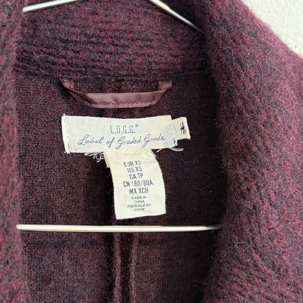 H&M Maroon Wool Blend Coat - Picture 4 of 8